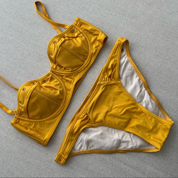 CAMILLA & MARC 2-Piece Yellow Gold Halter Bikini - Picture 2 of 5